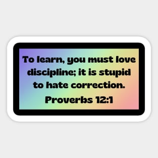 Bible Verse Proverbs 12:1 Sticker